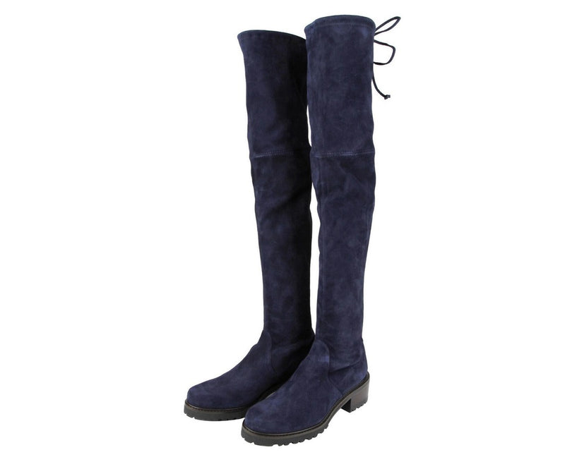 Stuart Weitzman Women's Vanland Nice Blue Suede Over the Knee Boot