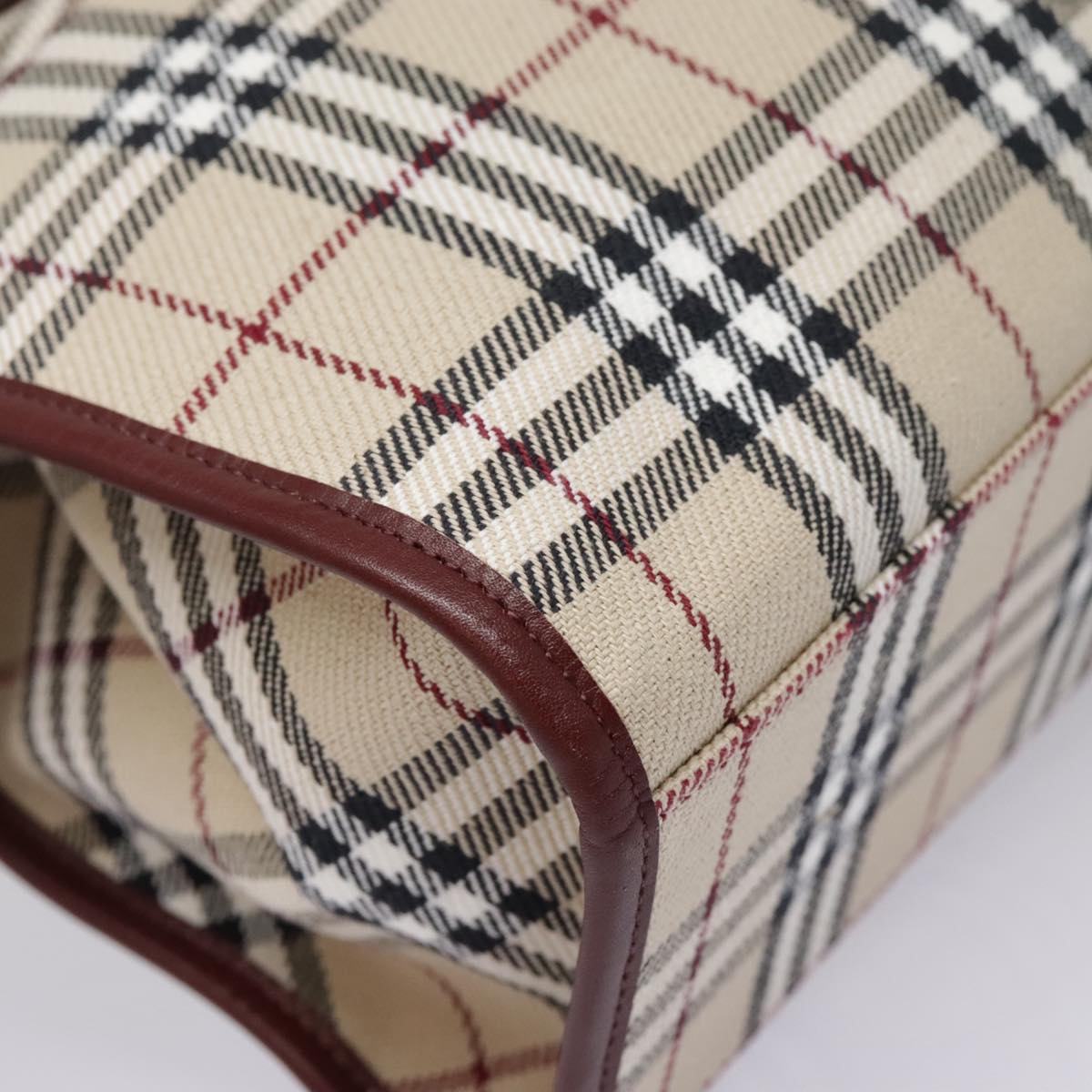 Burberry Nova Check Beige Canvas Tote Bag (Pre-Owned)