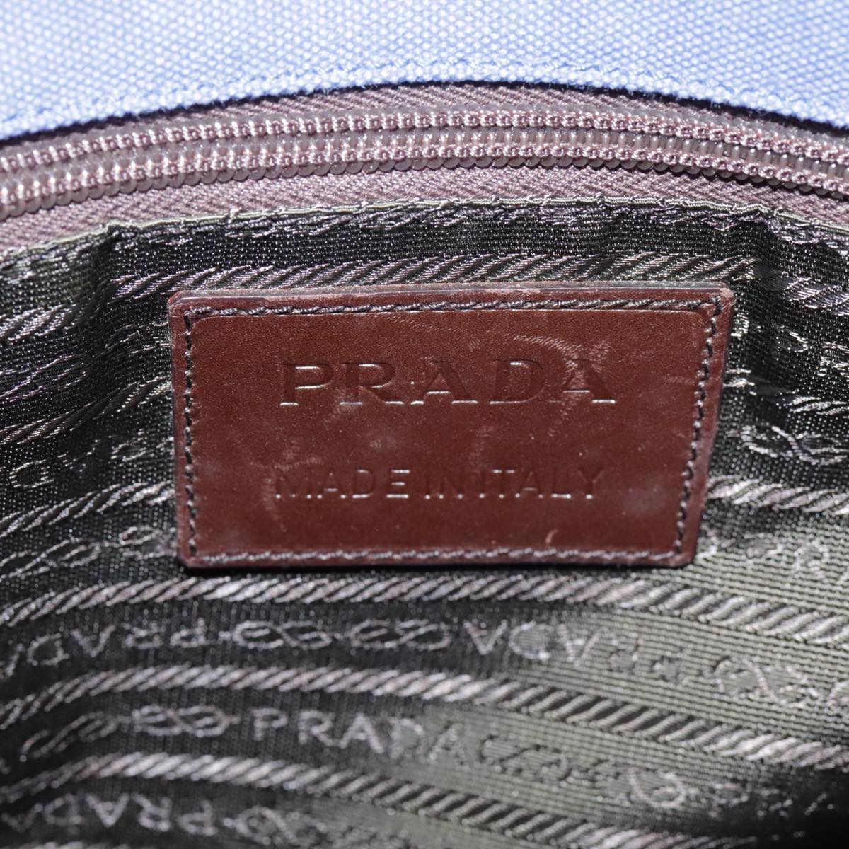 Prada Blue Canvas Shoulder Bag (Pre-Owned)