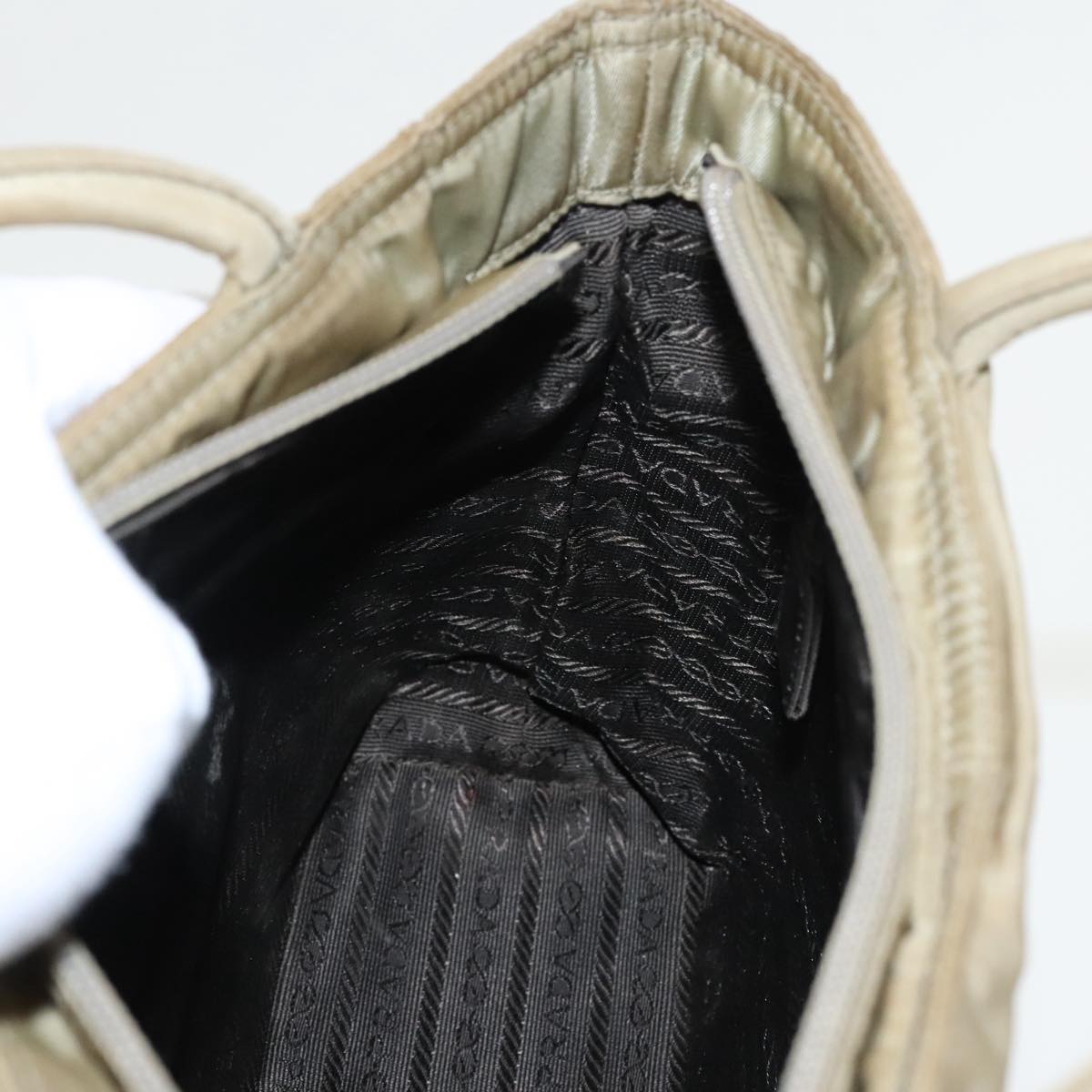 Prada Tessuto Beige Synthetic Tote Bag (Pre-Owned)