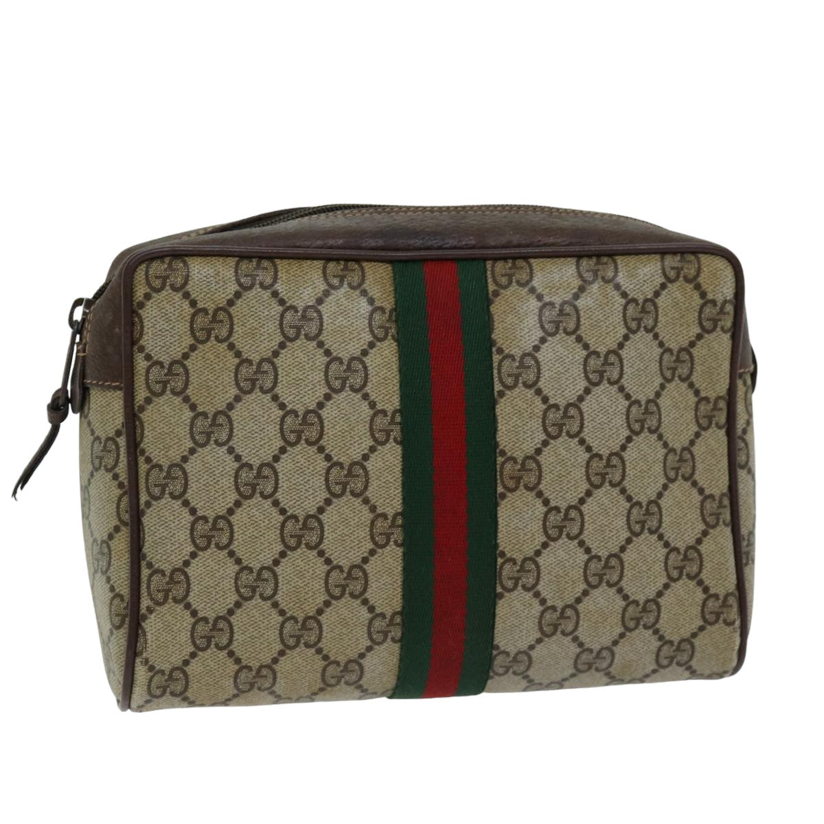 Gucci Sherry Beige Canvas Clutch Bag (Pre-Owned)