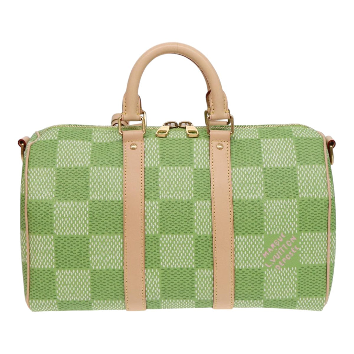 Louis Vuitton Speedy Bandoulière 35 Green Canvas Handbag (Pre-Owned)