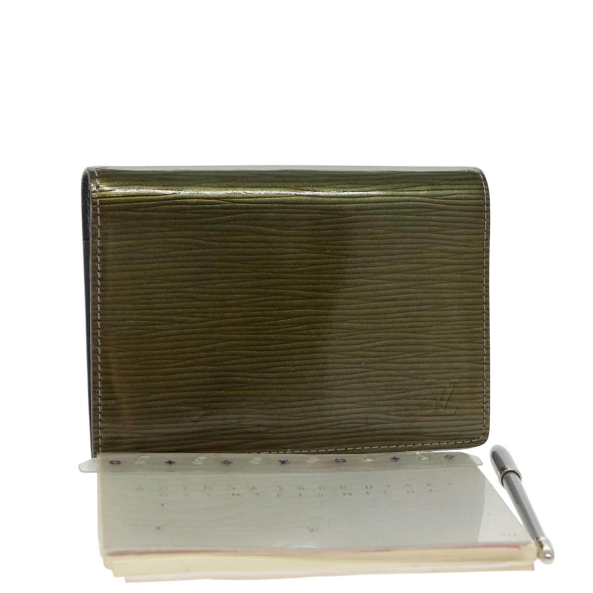 Louis Vuitton Agenda Pm Green Leather Wallet  (Pre-Owned)