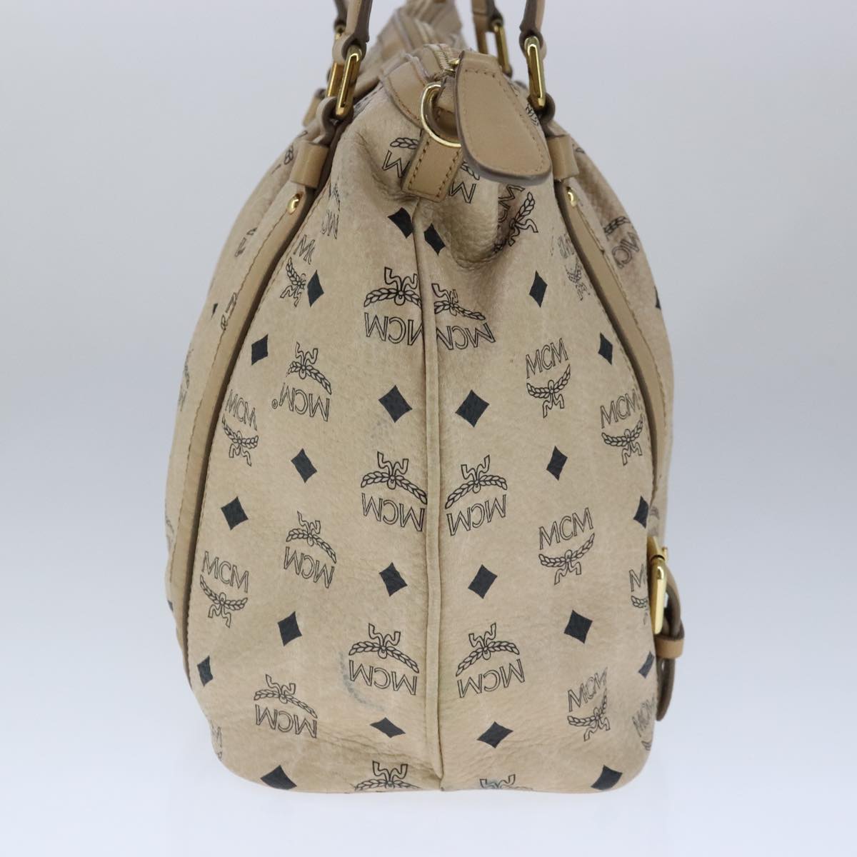 MCM Visetos Beige Canvas Tote Bag (Pre-Owned)