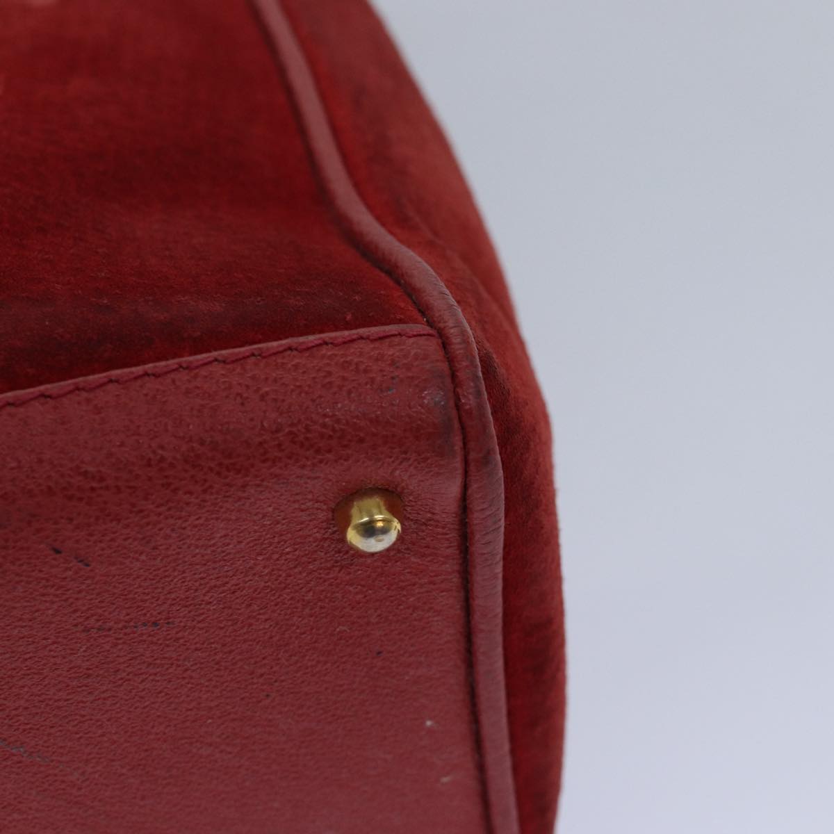 Gucci Bamboo Red Suede Handbag (Pre-Owned)