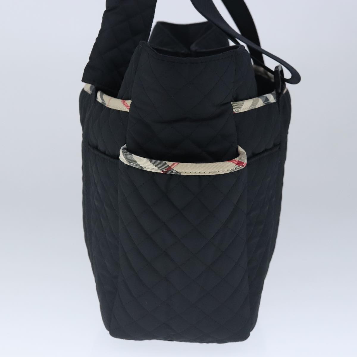 Burberry Nova Check Black Synthetic Tote Bag (Pre-Owned)