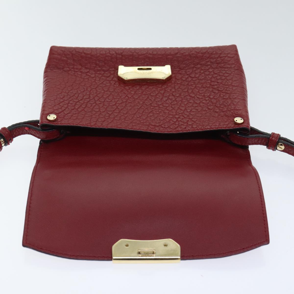 Burberry Red Leather Shoulder Bag (Pre-Owned)
