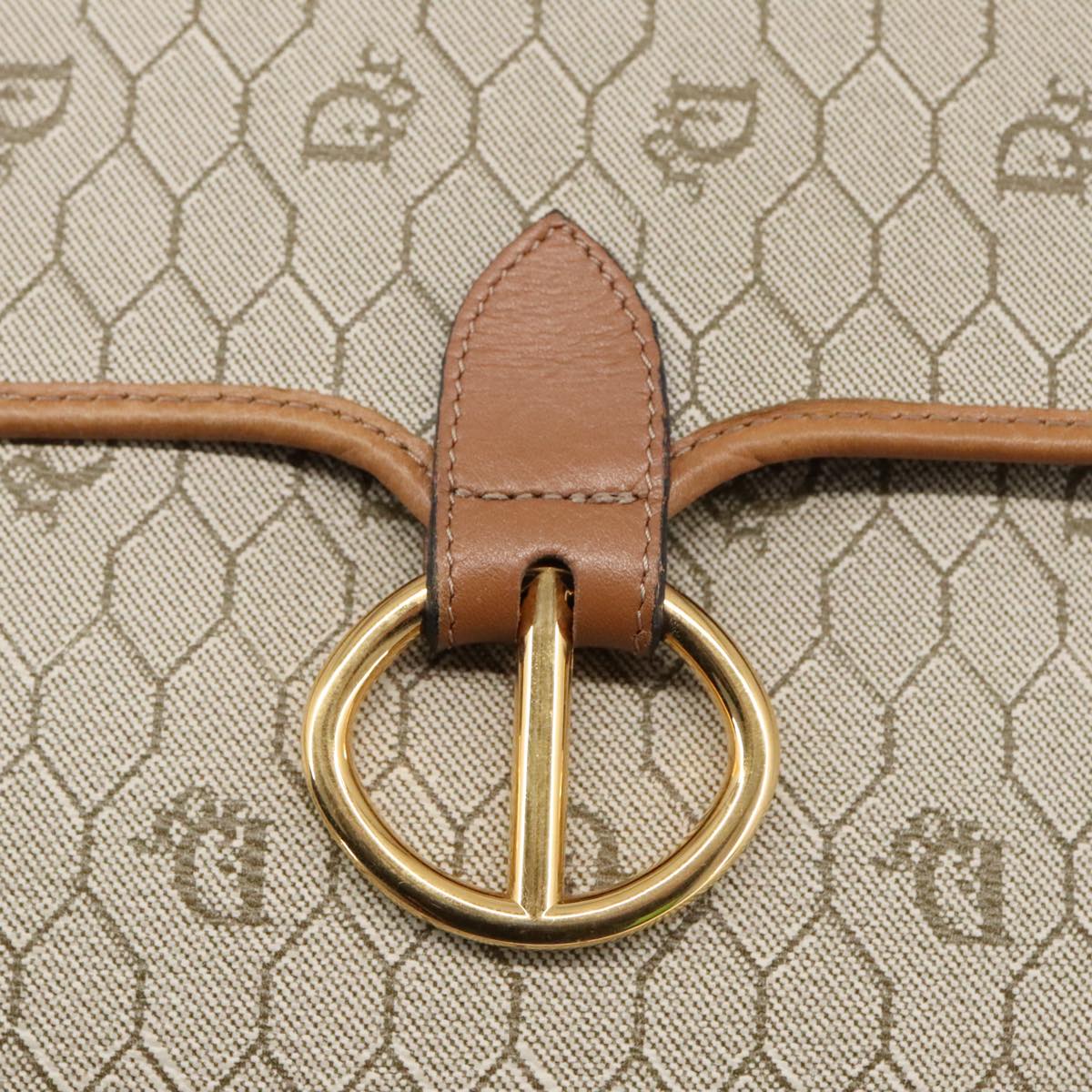 Dior Honeycomb Beige Canvas Handbag (Pre-Owned)