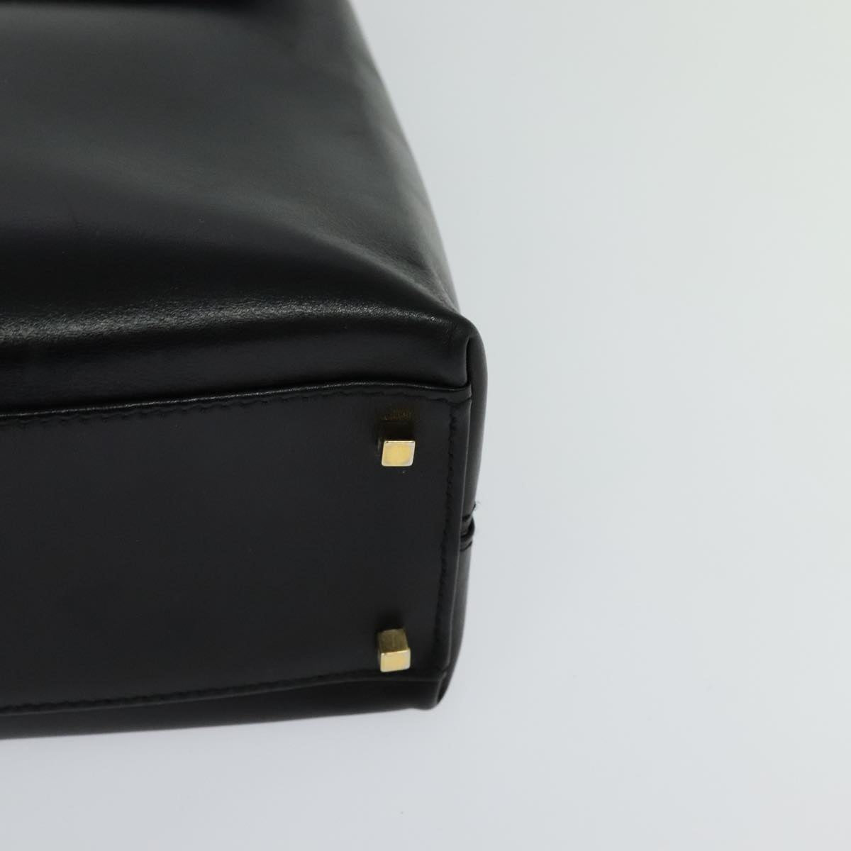 Salvatore Ferragamo Gancini Black Leather Handbag (Pre-Owned)