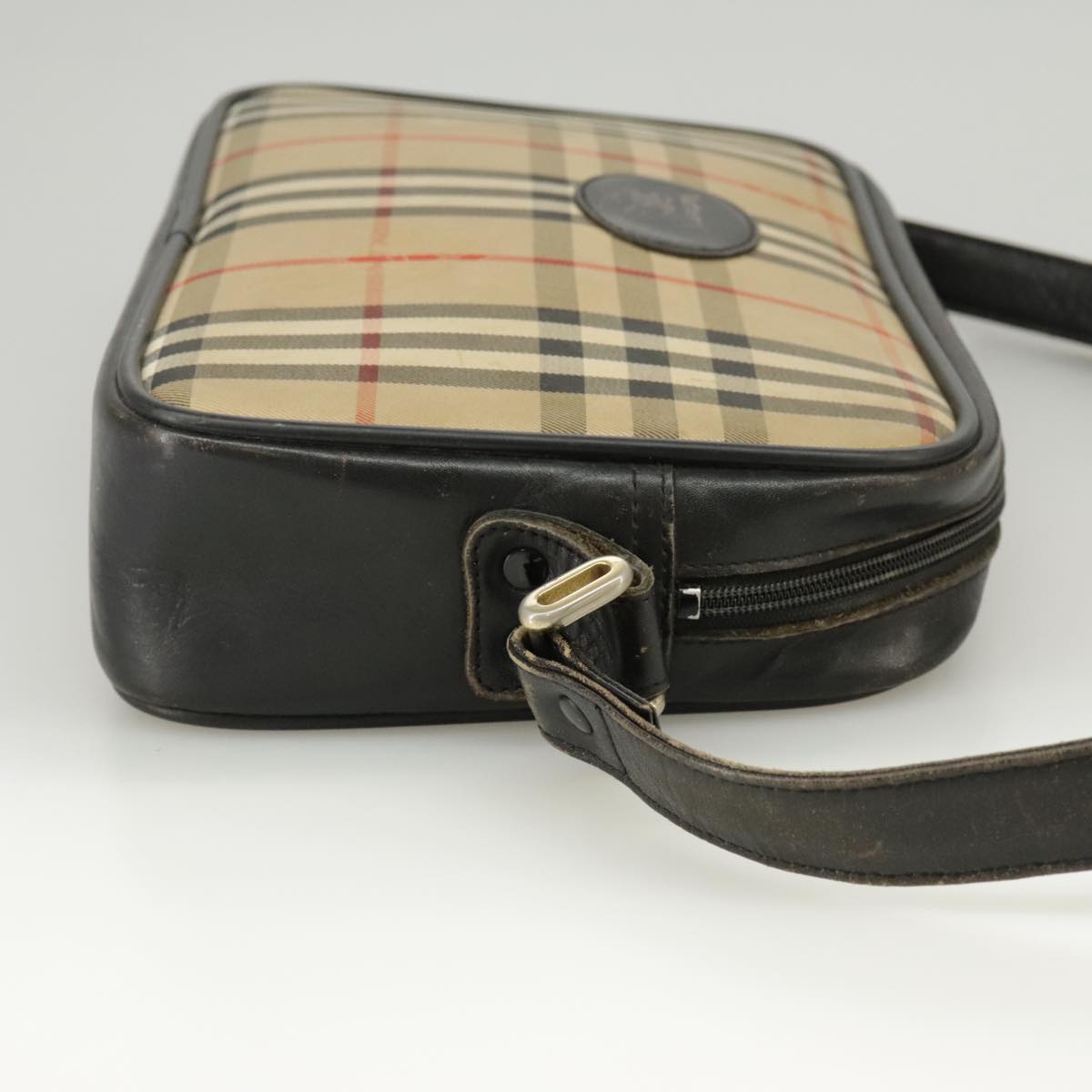 Burberry Nova Check Beige Canvas Shoulder Bag (Pre-Owned)