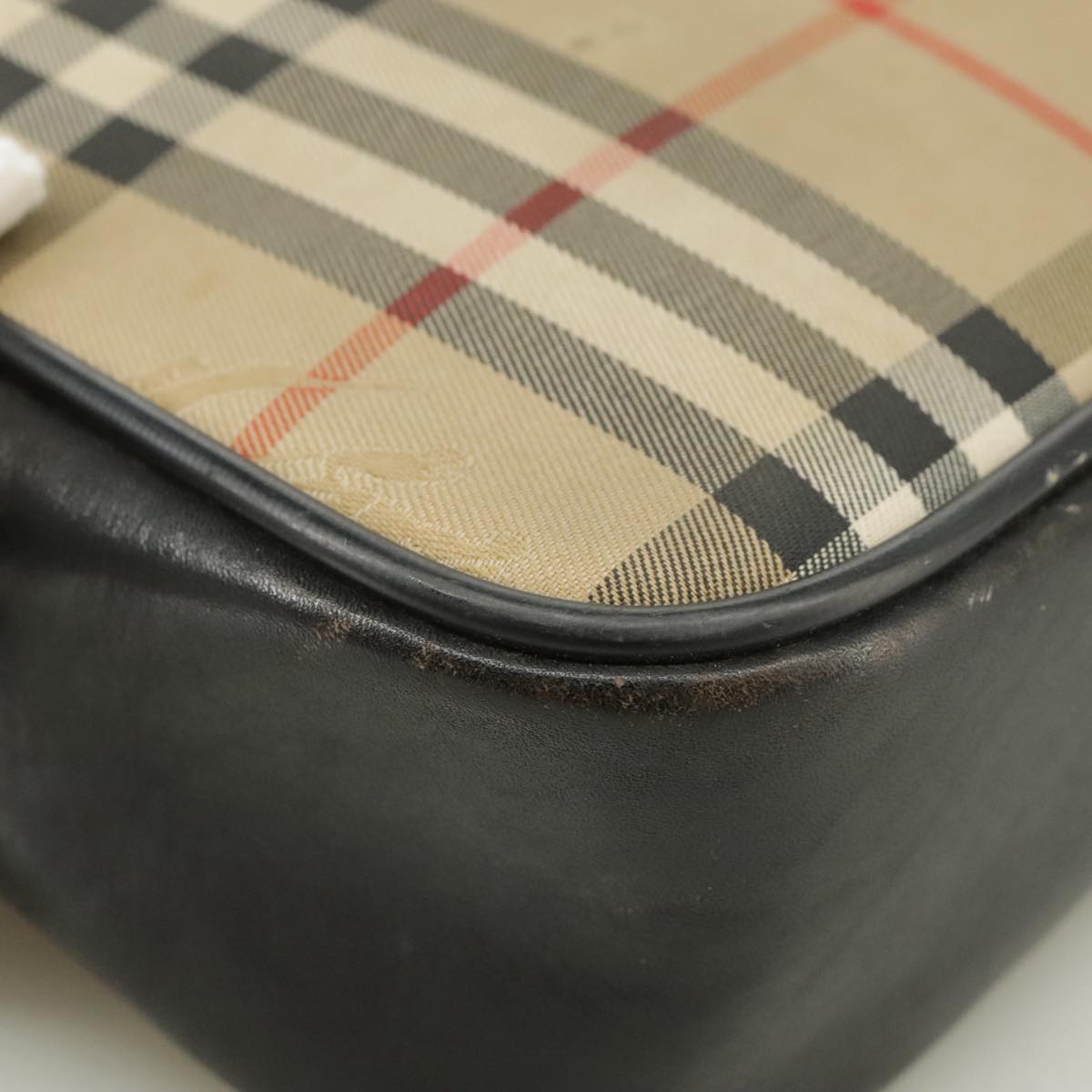 Burberry Nova Check Beige Canvas Shoulder Bag (Pre-Owned)