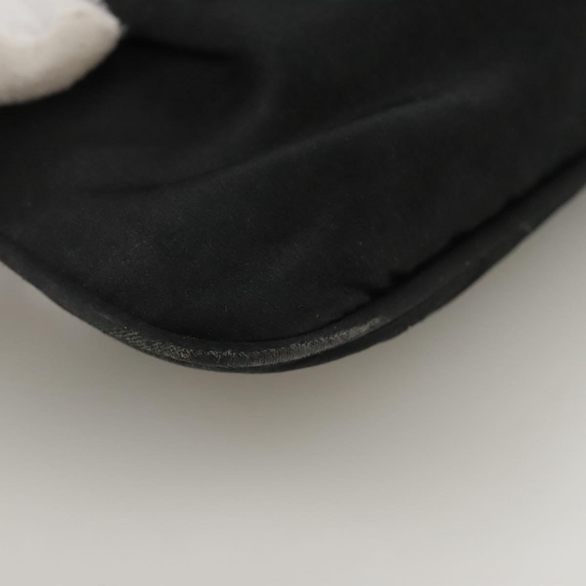 Salvatore Ferragamo Gancini Black Silk Clutch Bag (Pre-Owned)