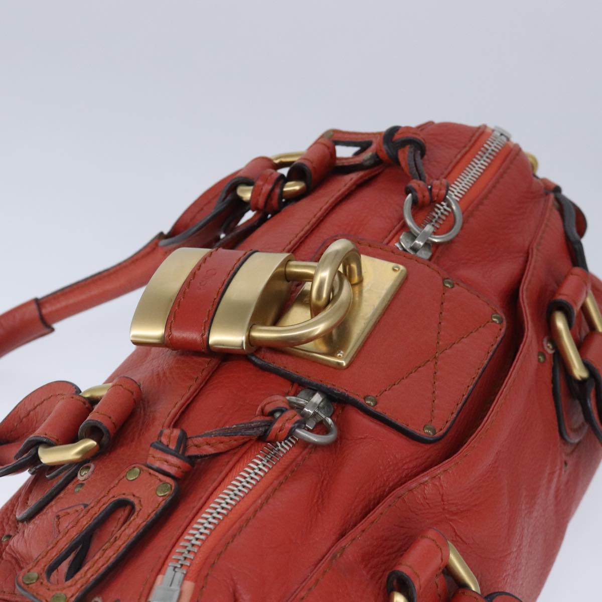 Chloé Paddington Red Leather Handbag (Pre-Owned)