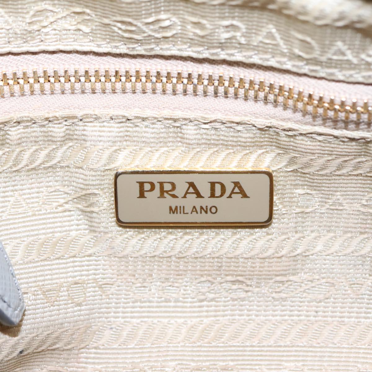Prada Triangle Logo Beige Denim - Jeans Clutch Bag (Pre-Owned)