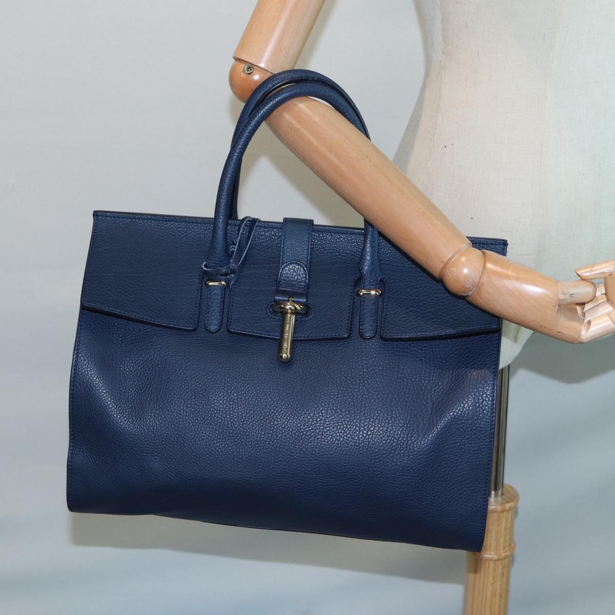 Balenciaga Tube Navy Leather Handbag (Pre-Owned)