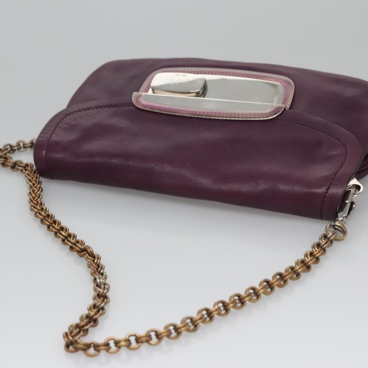 Prada Purple Leather Shoulder Bag (Pre-Owned)