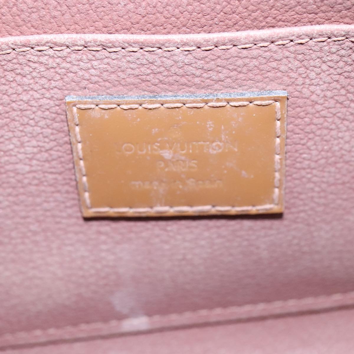 Louis Vuitton Cosmetic Pouch Brown Patent Leather Clutch Bag (Pre-Owned)