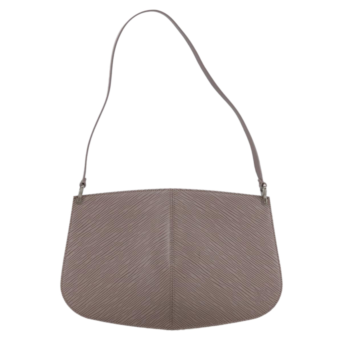 Louis Vuitton Demi Lune Grey Leather Clutch Bag (Pre-Owned)