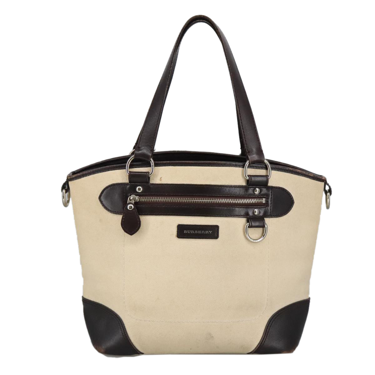 Burberry Beige Canvas Tote Bag (Pre-Owned)