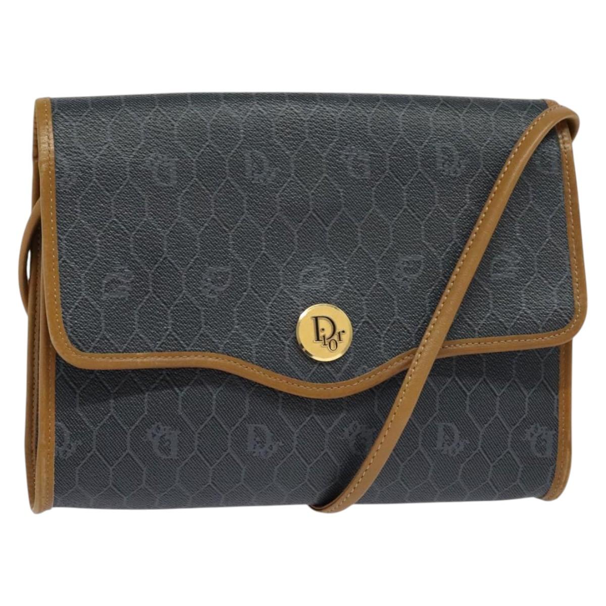 Dior Honeycomb Black Canvas Shoulder Bag (Pre-Owned)