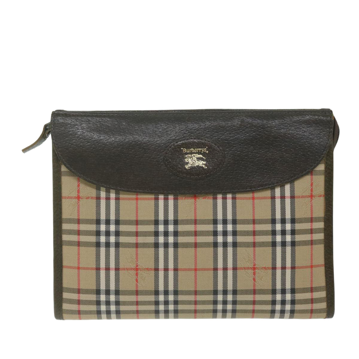 Burberry Beige Canvas Clutch Bag (Pre-Owned)