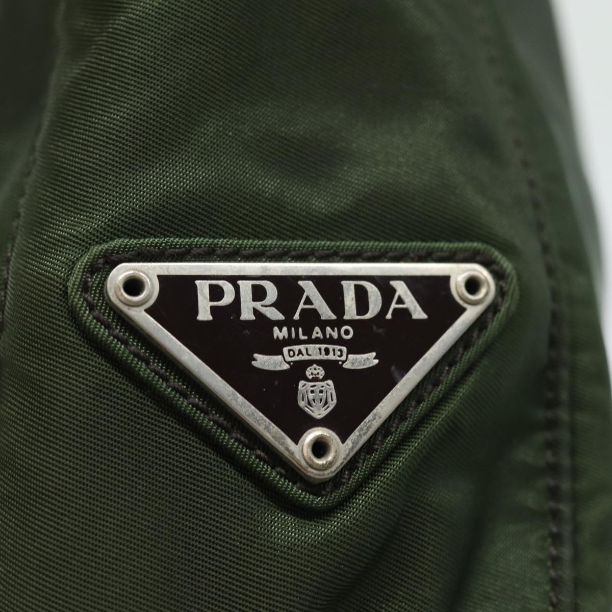 Prada Tessuto Khaki Synthetic Tote Bag (Pre-Owned)