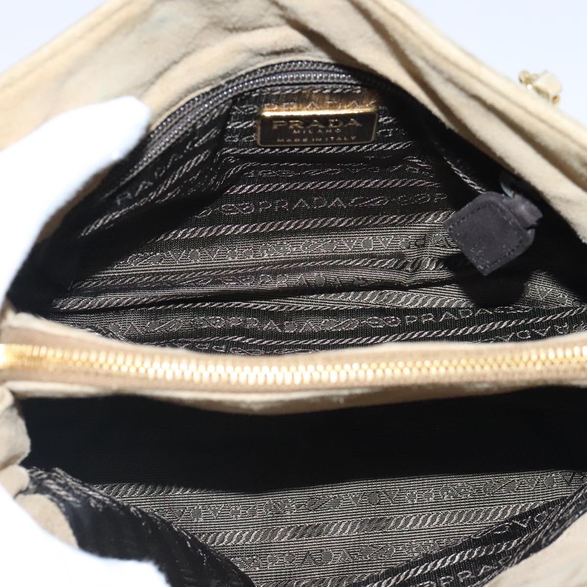 Prada Beige Suede Shoulder Bag (Pre-Owned)