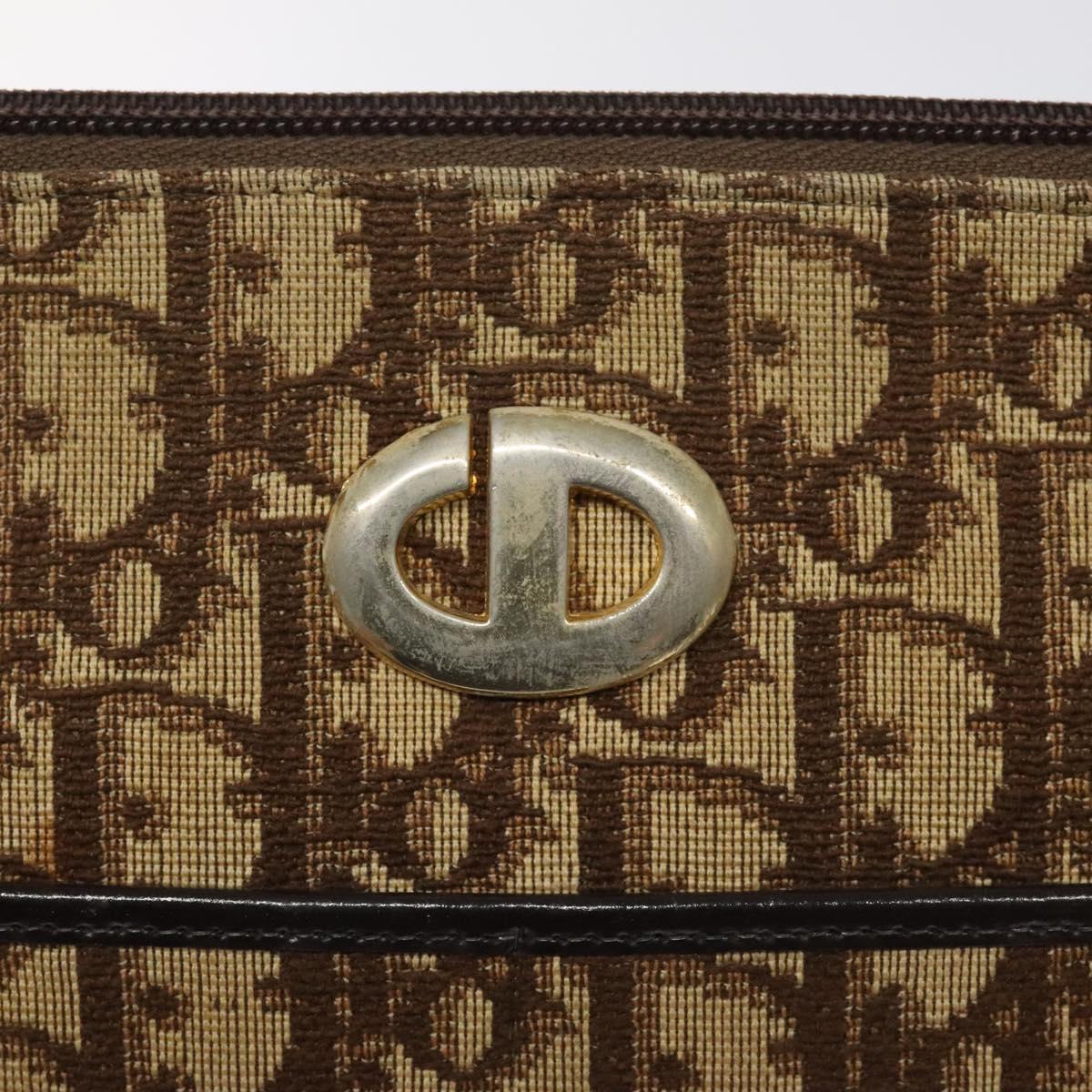 Dior Trotter Brown Canvas Shoulder Bag (Pre-Owned)