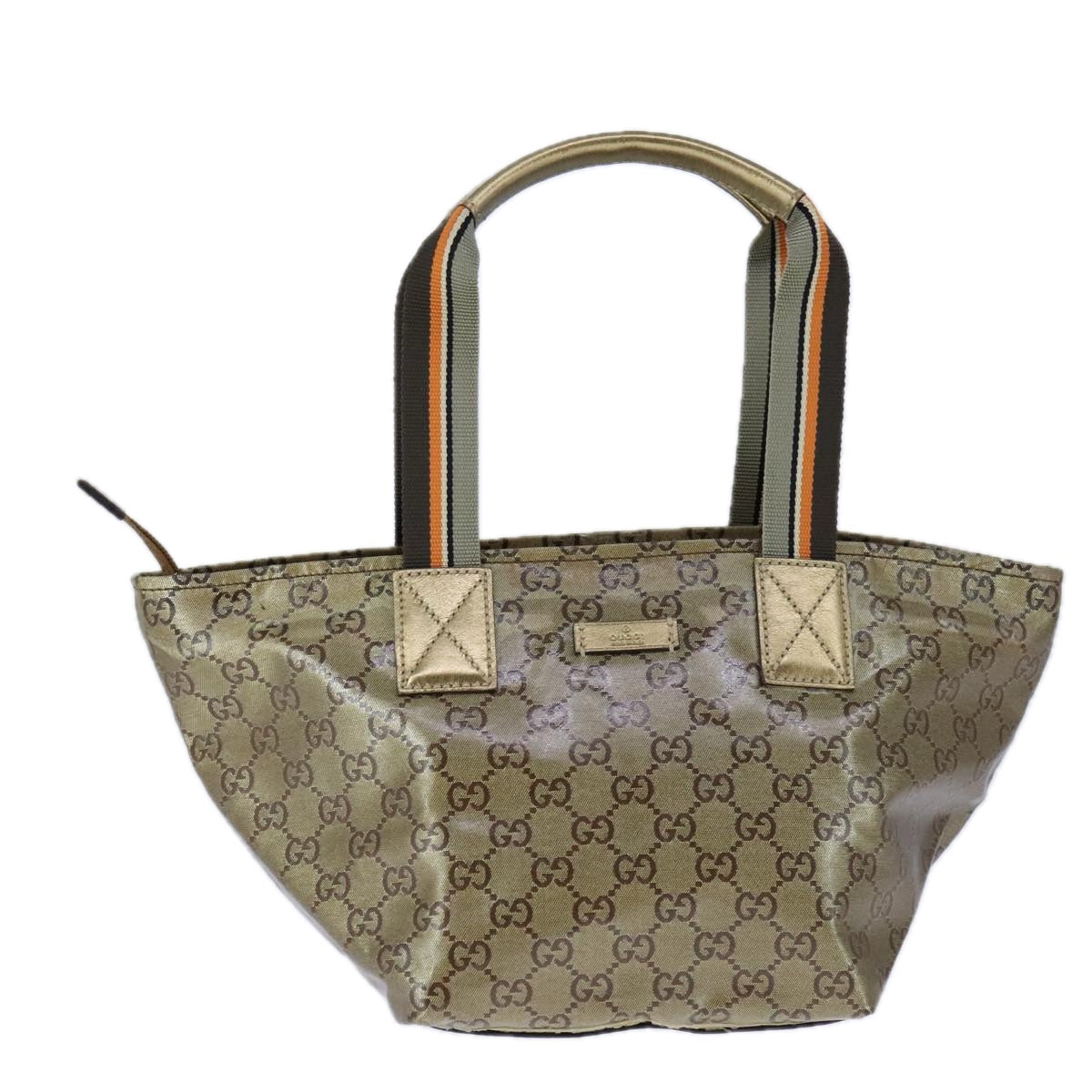 Gucci Gg Crystal Grey Canvas Handbag (Pre-Owned)