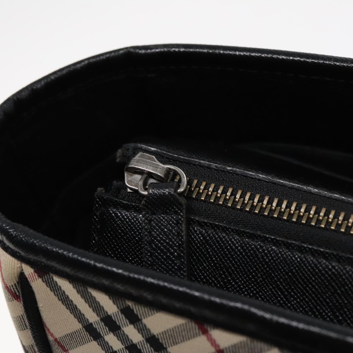Burberry Nova Check Beige Canvas Handbag (Pre-Owned)