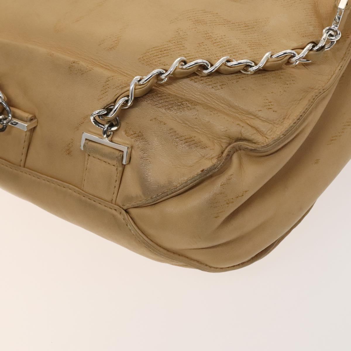 Chanel Cc Beige Leather Backpack Bag (Pre-Owned)
