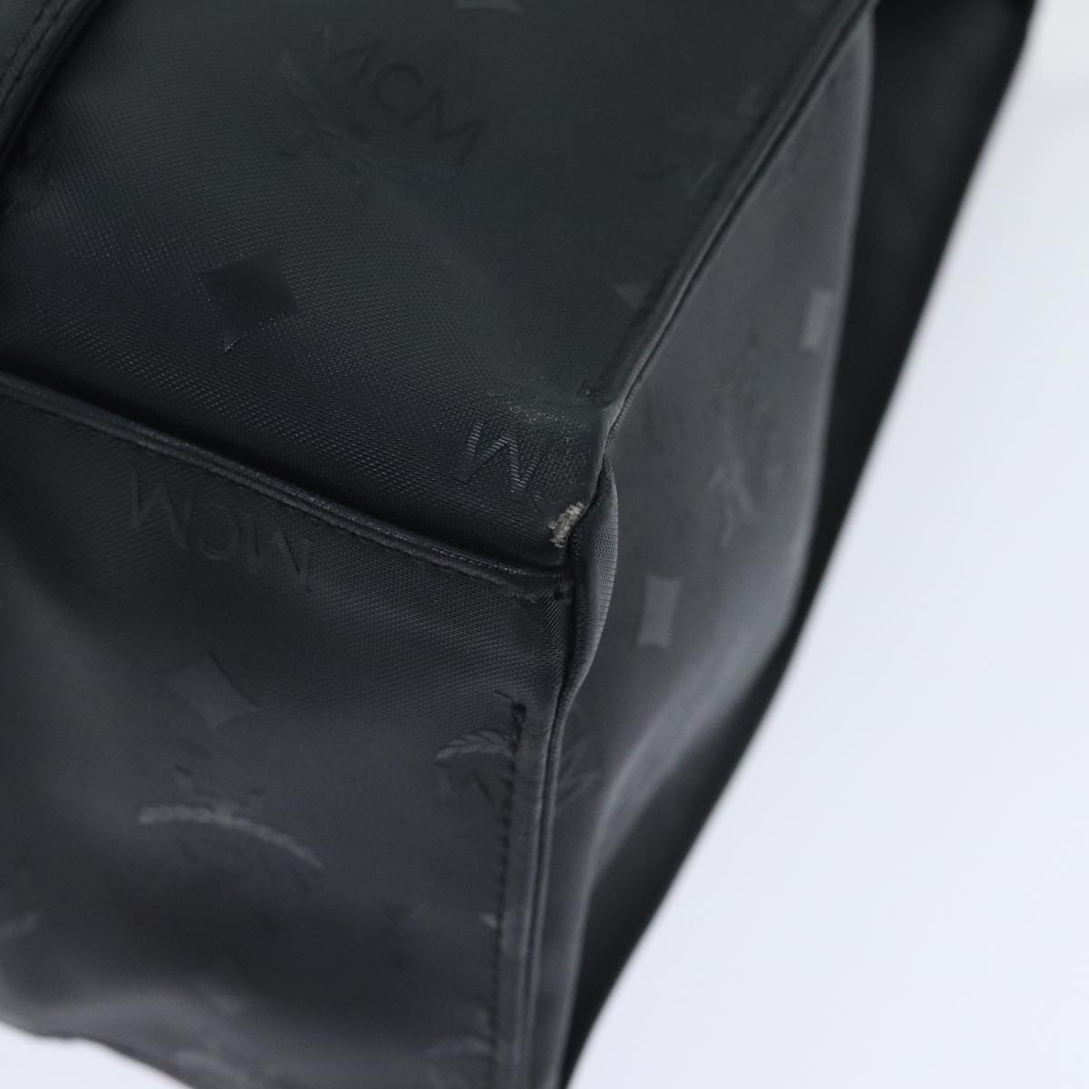 MCM Stark Visetos Black Leather Tote Bag (Pre-Owned)