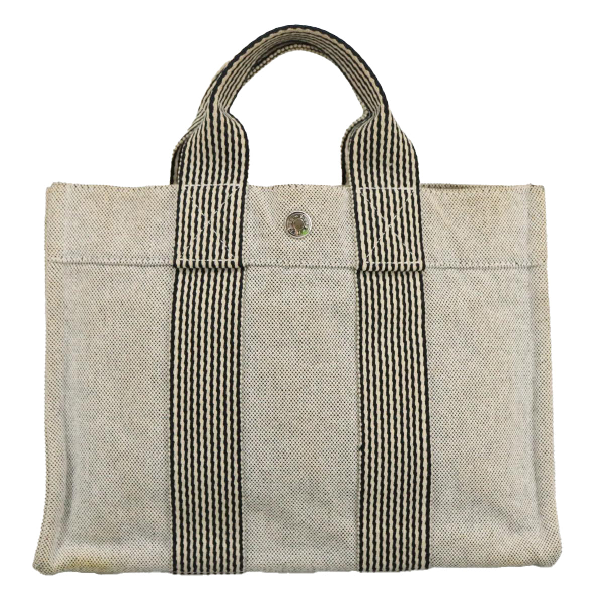 Hermès Fourre Tout Grey Canvas Tote Bag (Pre-Owned)