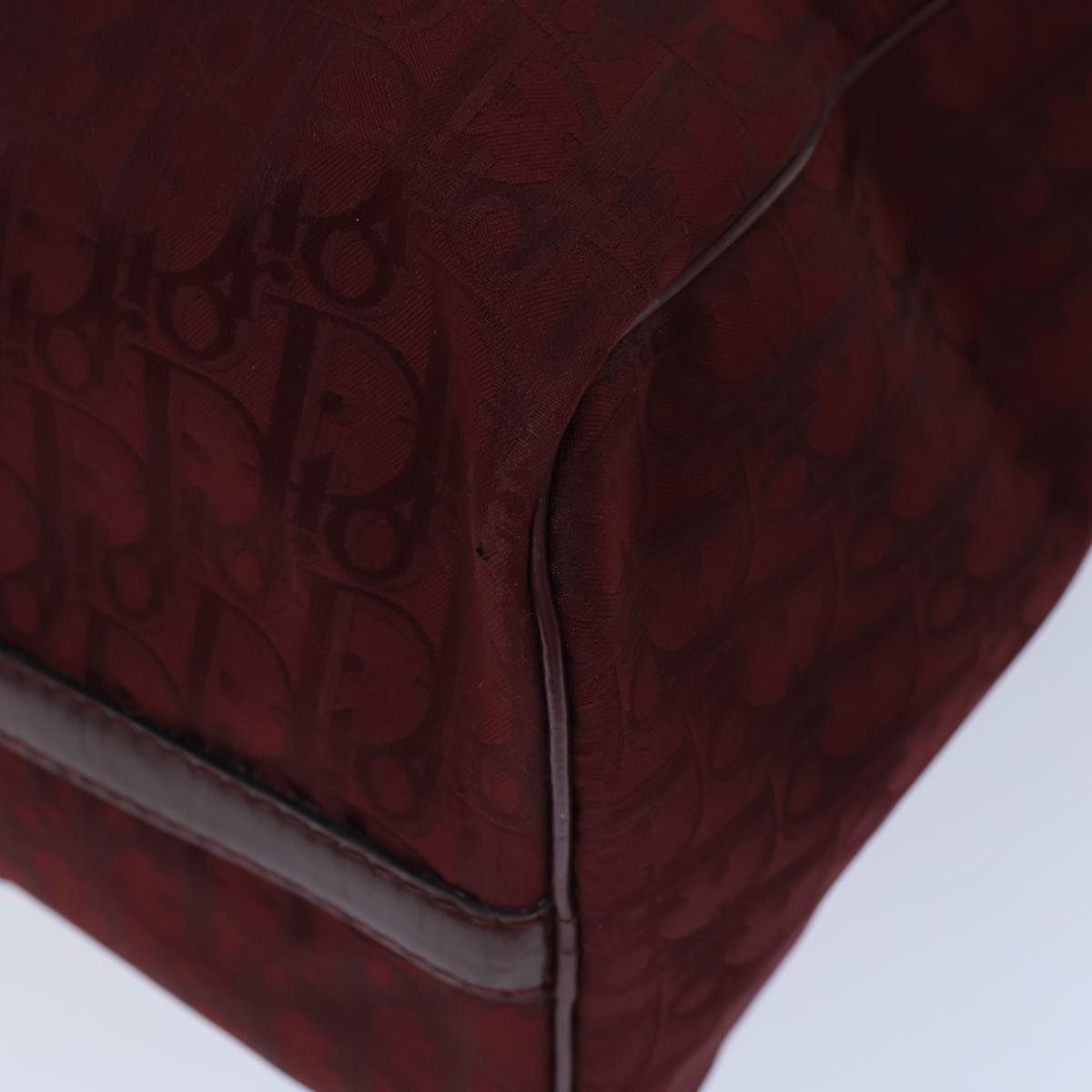 Dior Trotter Burgundy Canvas Travel Bag (Pre-Owned)