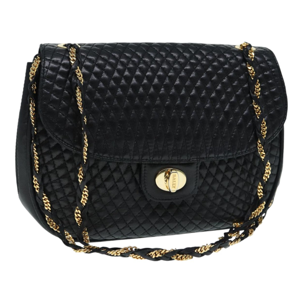 Bally Black Leather Shoulder Bag (Pre-Owned)
