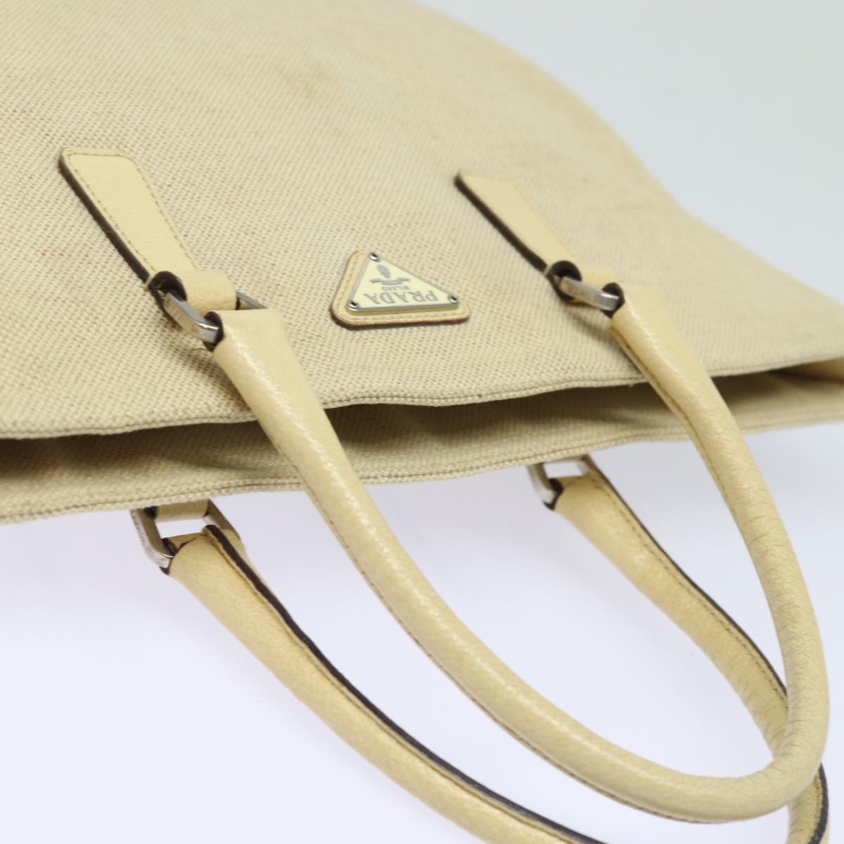 Prada Canapa Beige Canvas Handbag (Pre-Owned)