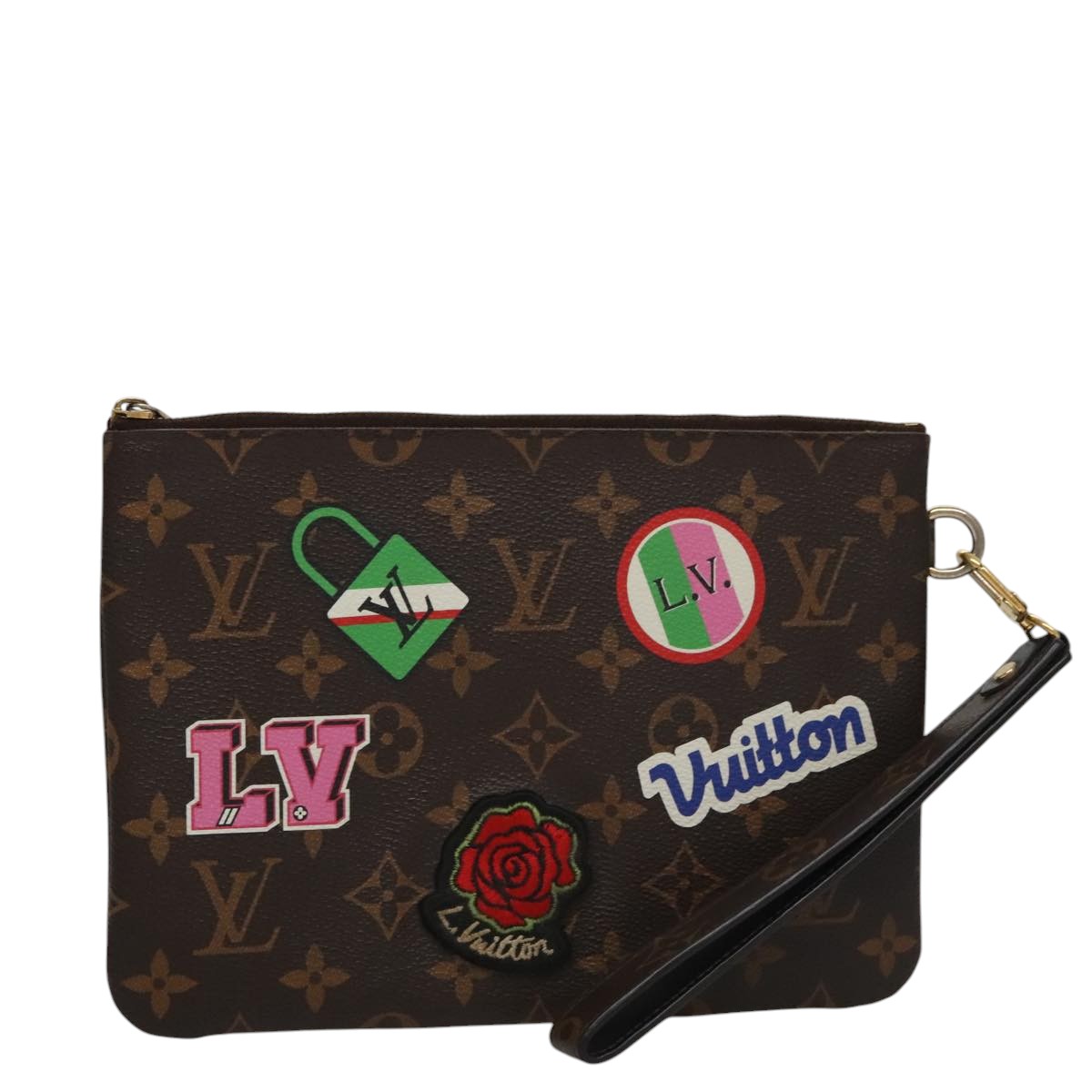 Louis Vuitton City Brown Canvas Clutch Bag (Pre-Owned)