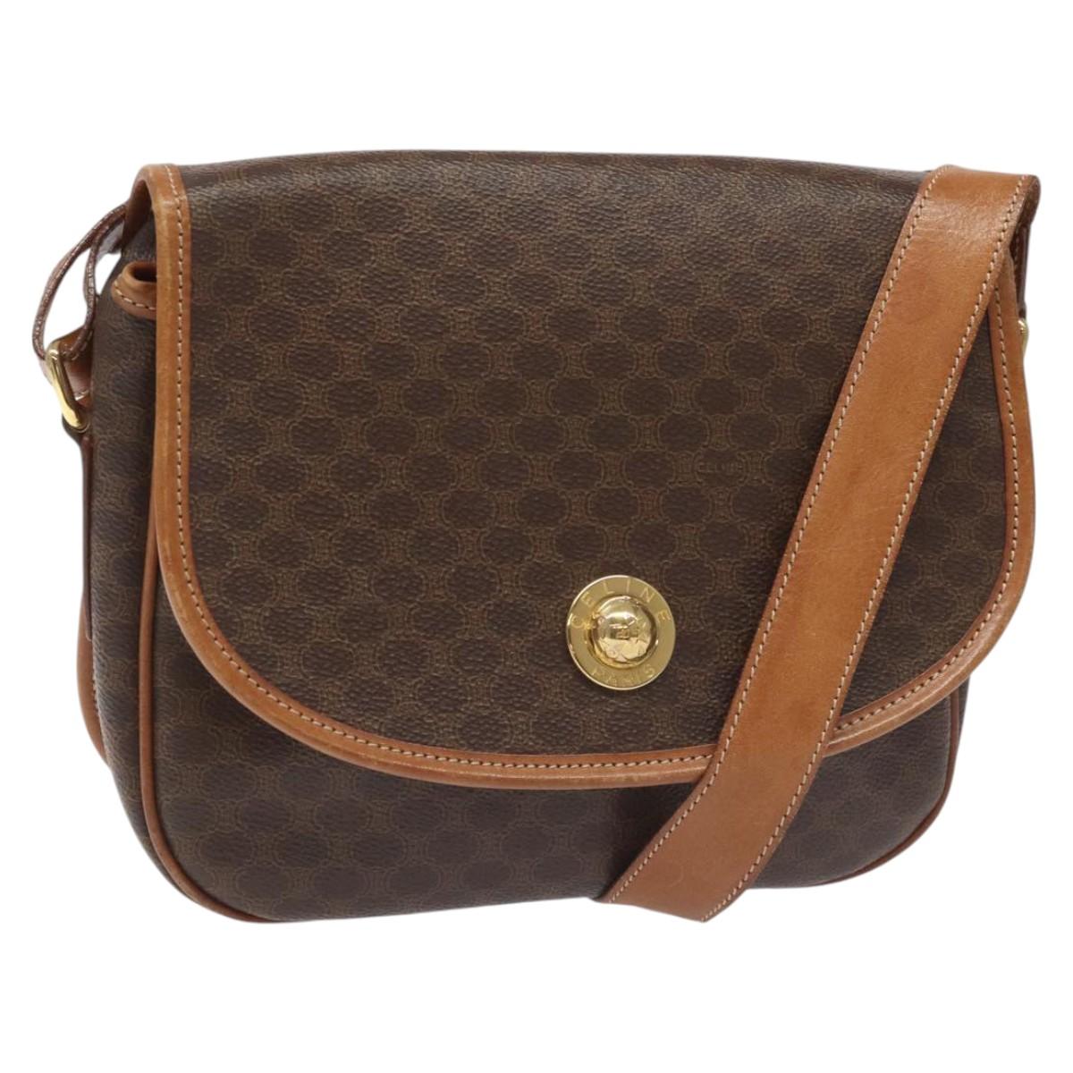 Céline Macadam Brown Canvas Shoulder Bag (Pre-Owned)