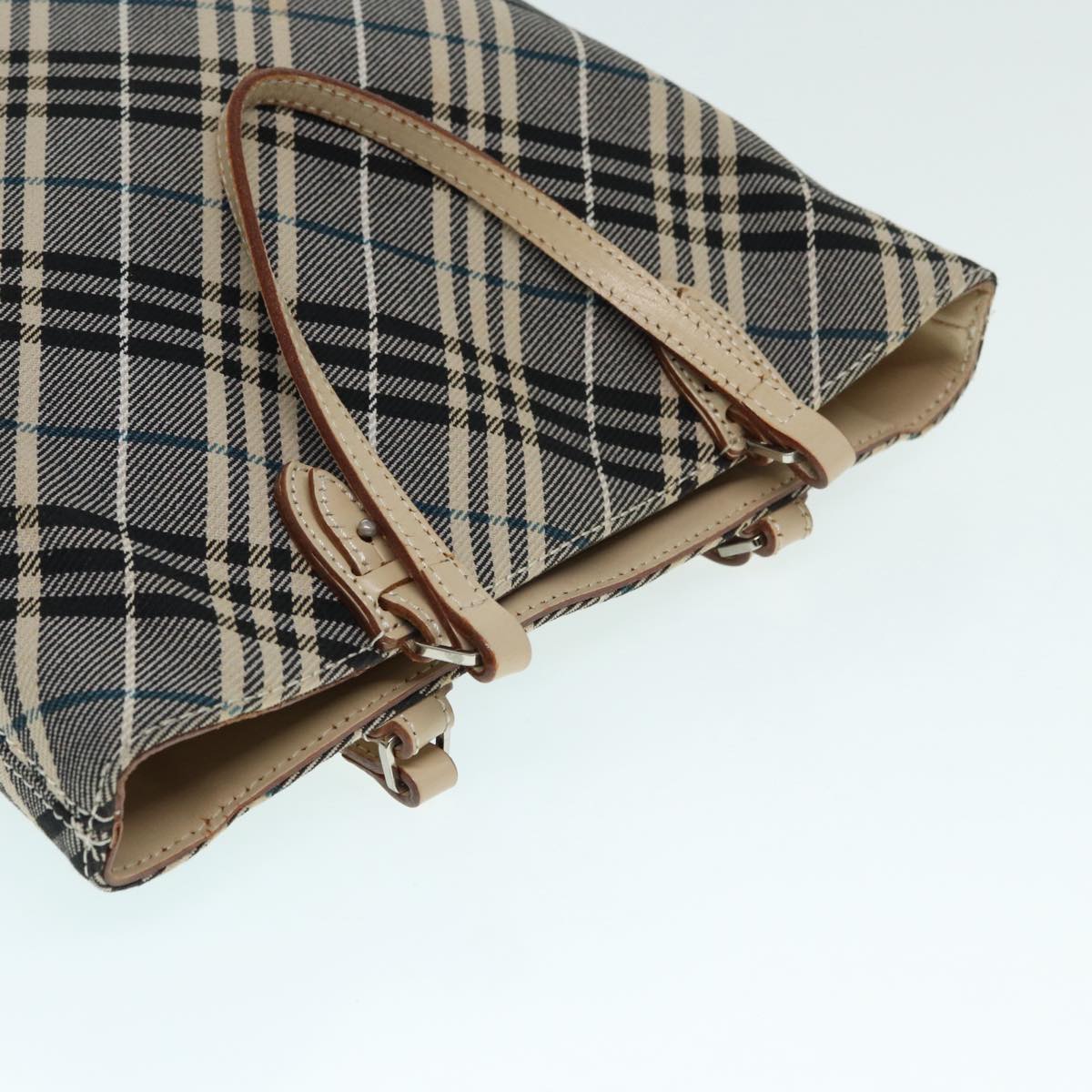 Burberry Nova Check Blue Canvas Tote Bag (Pre-Owned)