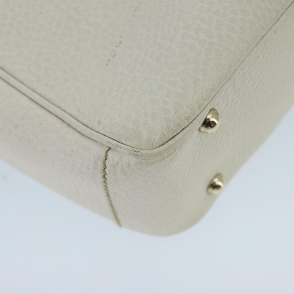 Gucci Bamboo White Leather Handbag (Pre-Owned)