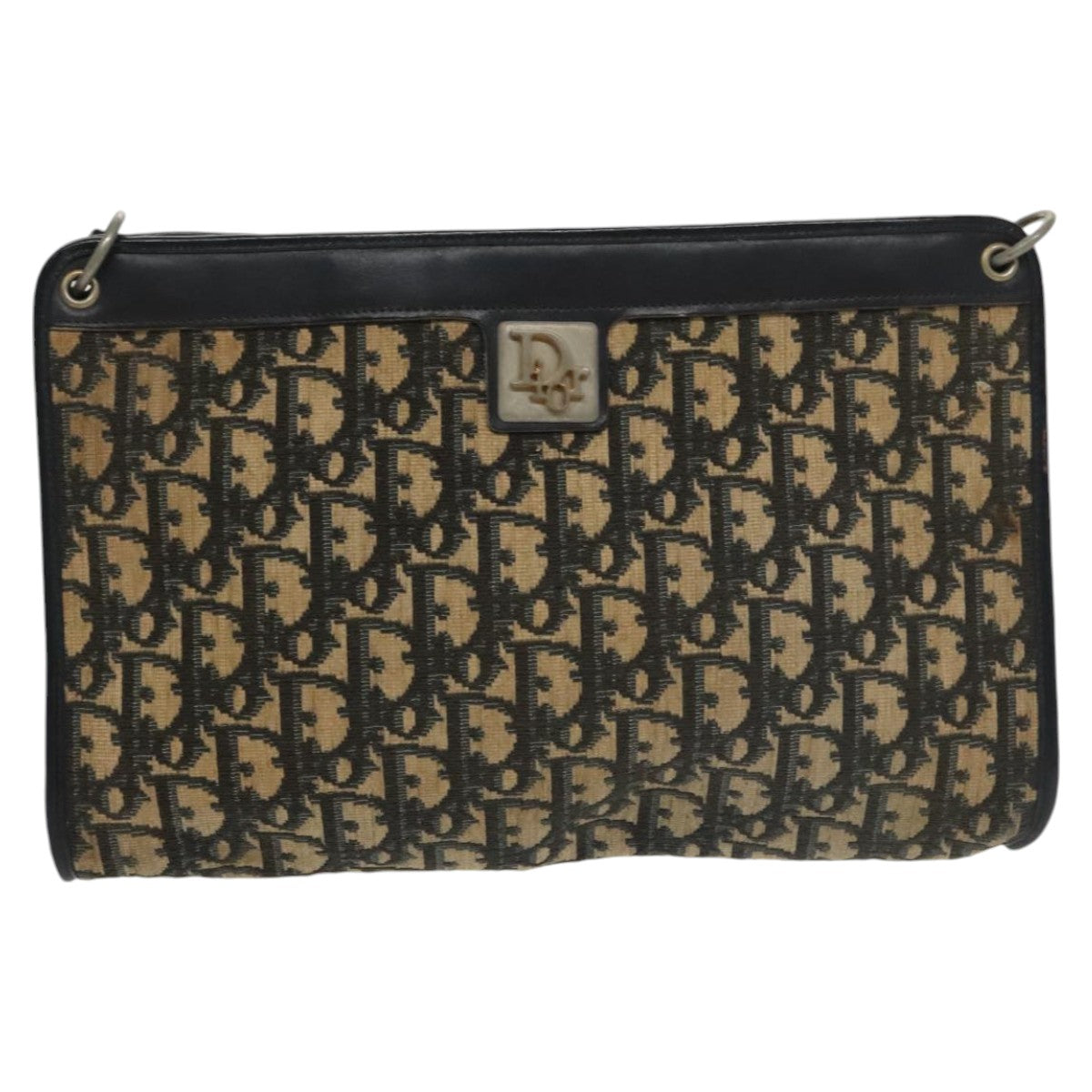 Dior Trotter Navy Canvas Shoulder Bag (Pre-Owned)