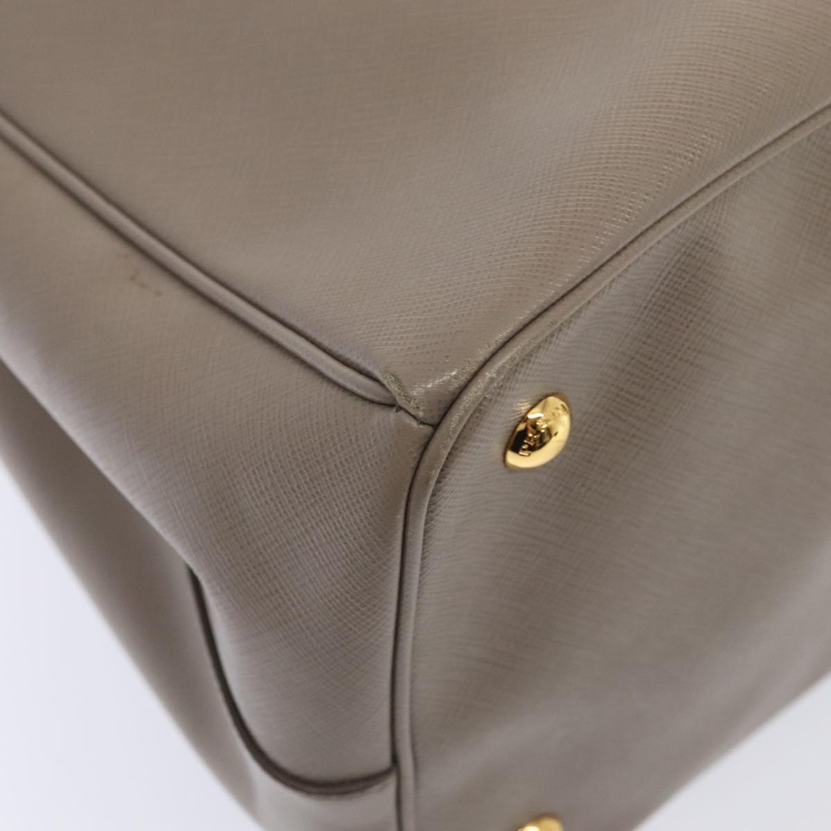 Prada Saffiano Beige Leather Handbag (Pre-Owned)
