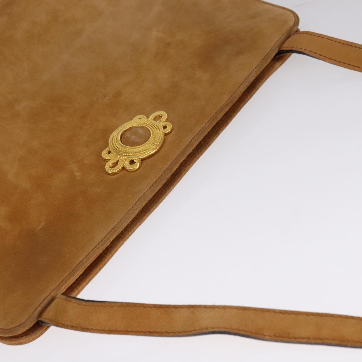 Salvatore Ferragamo Beige Suede Shoulder Bag (Pre-Owned)
