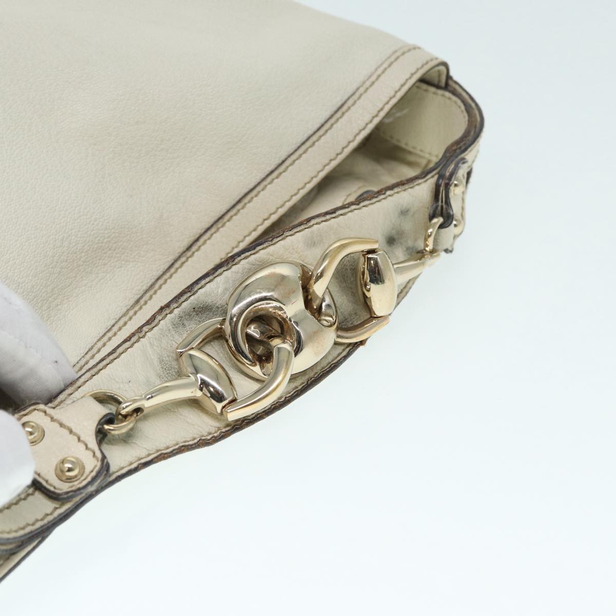 Gucci Hobo Beige Leather Shoulder Bag (Pre-Owned)