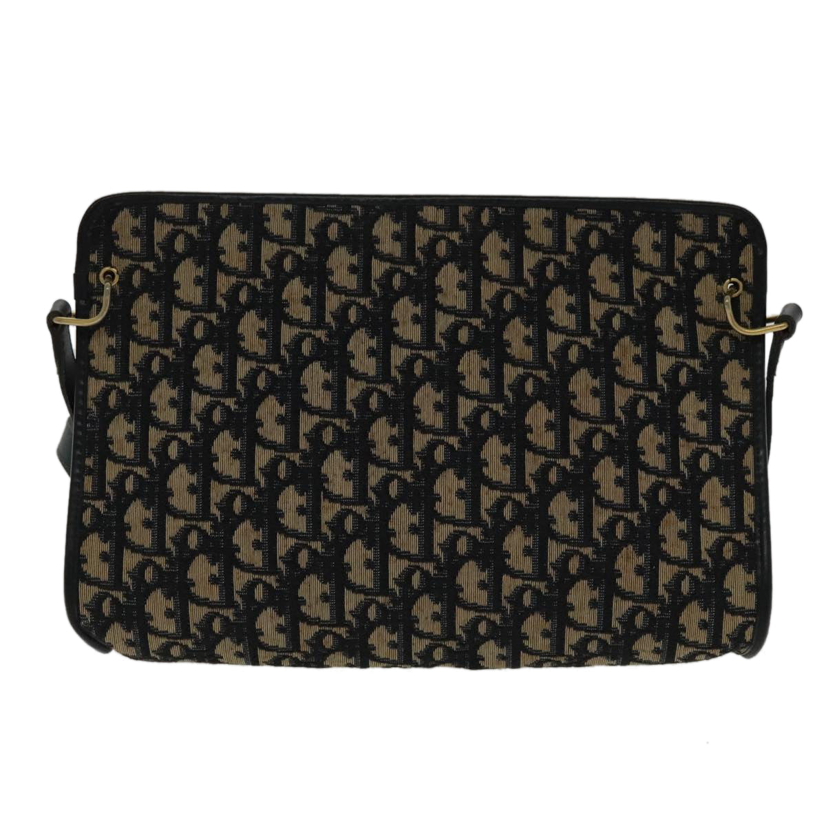 Dior Trotter Navy Canvas Shoulder Bag (Pre-Owned)