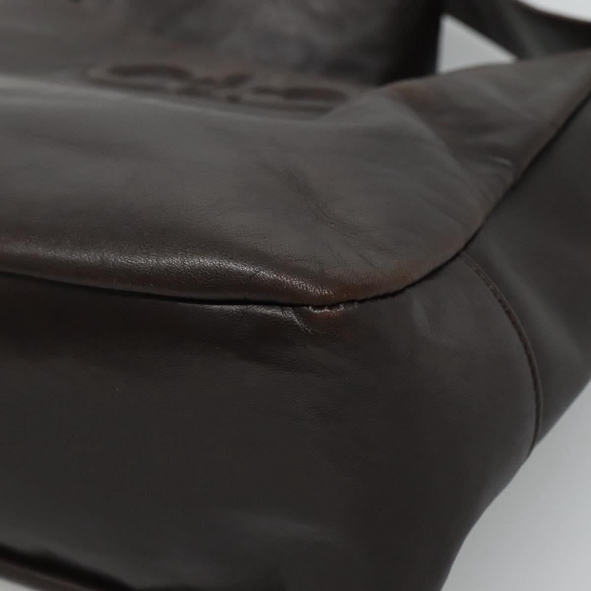 Salvatore Ferragamo Gancini Brown Leather Shoulder Bag (Pre-Owned)
