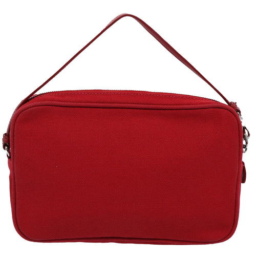 Prada Red Canvas Shoulder Bag (Pre-Owned)