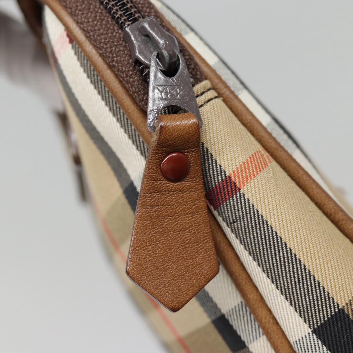 Burberry Nova Check Beige Canvas Handbag (Pre-Owned)