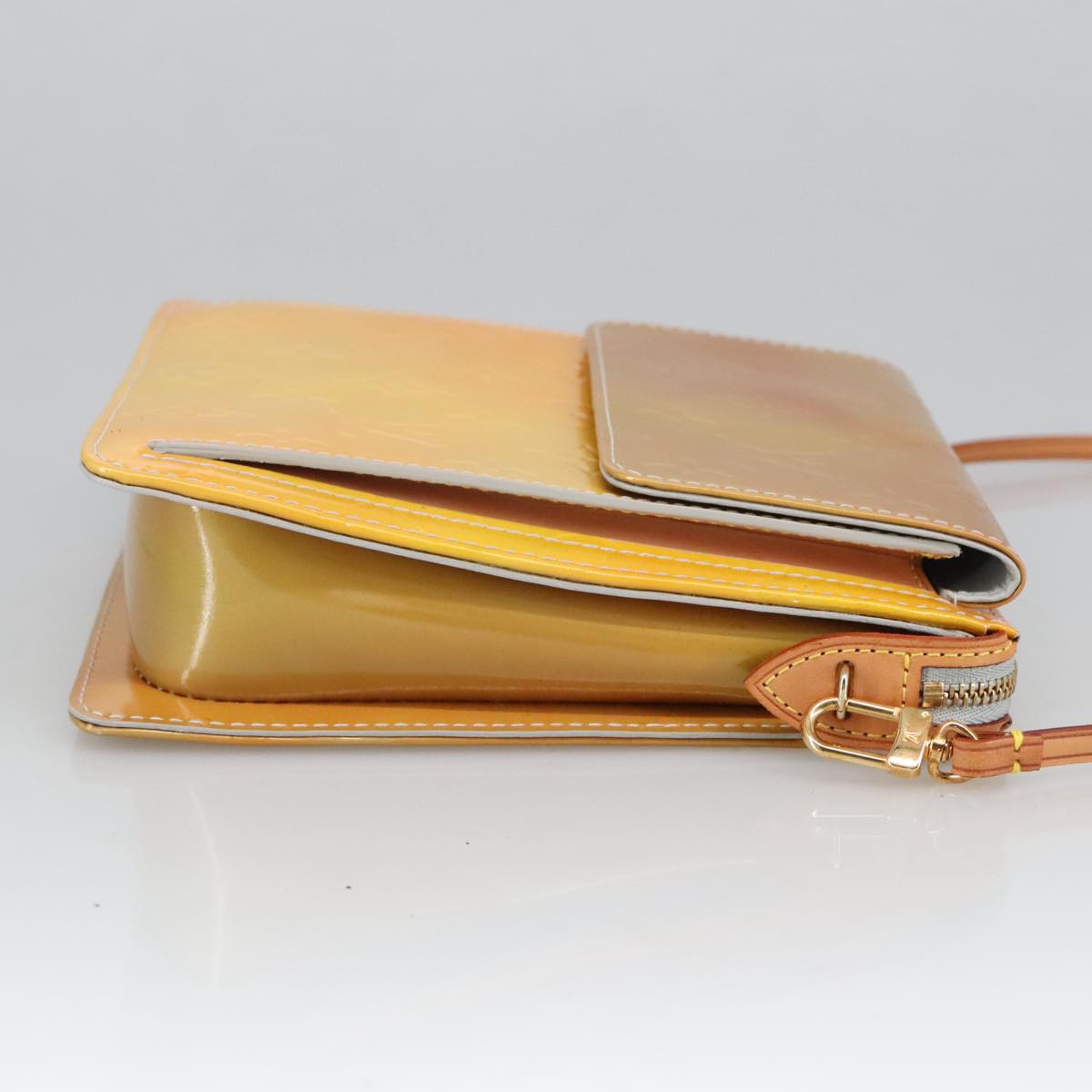 Louis Vuitton Mott Yellow Patent Leather Shoulder Bag (Pre-Owned)