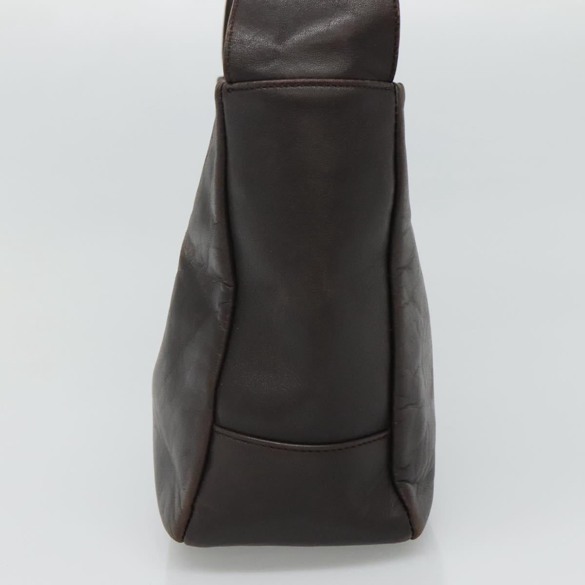 Salvatore Ferragamo Gancini Brown Leather Shoulder Bag (Pre-Owned)